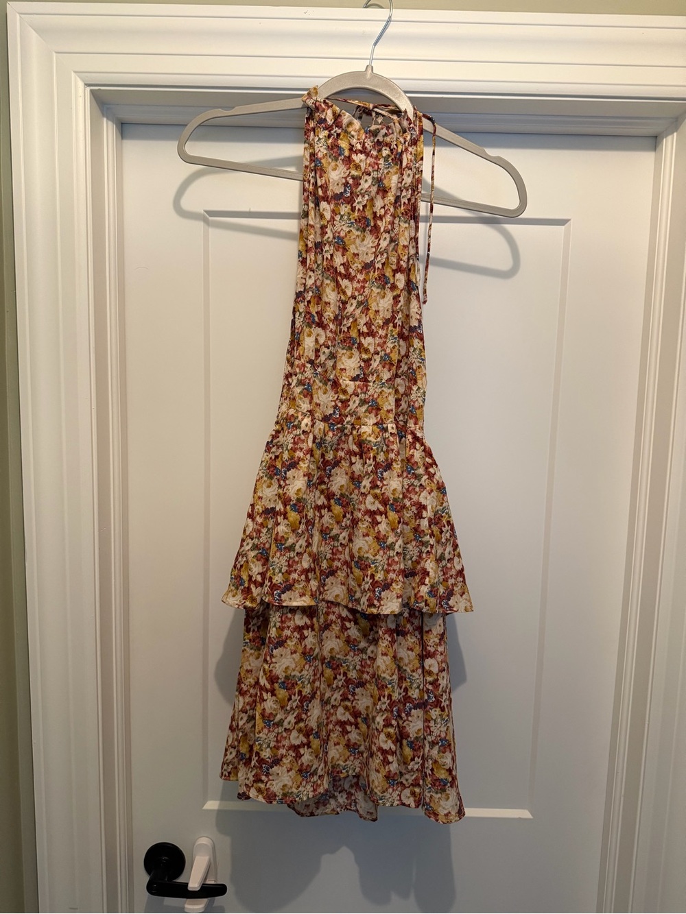 One-Shoulder Floral Tiered Dress in Multi-Color